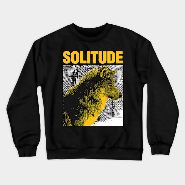 Solitude Wolf Crewneck Sweatshirt by giovanniiiii